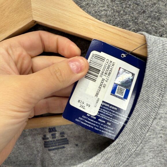 New Champion Activewear T-Shirt Men 3XL Gray Short Sleeve Mizzou Athletic - Picture 4 of 5